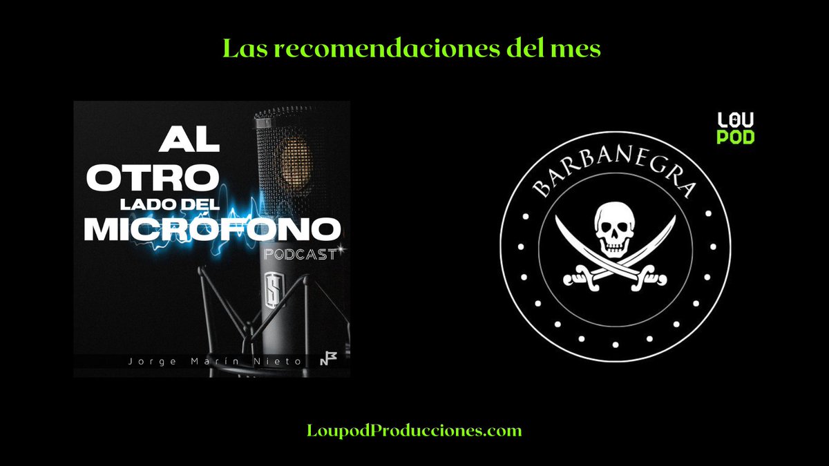 LoupodFM's tweet photo. ✅ LAS RECOMENDACIONES DEL MES:

Desde #Loupod os animamos a escuchar el #podcast de @Eove. Un espacio sobre curiosidades del #podcasting.

También os recomendamos nuestro último estreno, #Barbanegra. Una producción original a cargo de @gonzaloglucas.

#ElValordelaPalabra https://t.co/jTvpZoDDbi