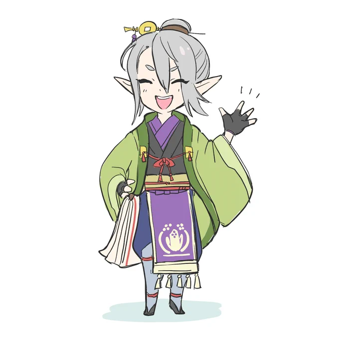 "You're sure to find a bargain today!" Here's two different styles of illustrations of Oboro the Wyverian Merchant in #Sunbreak! 