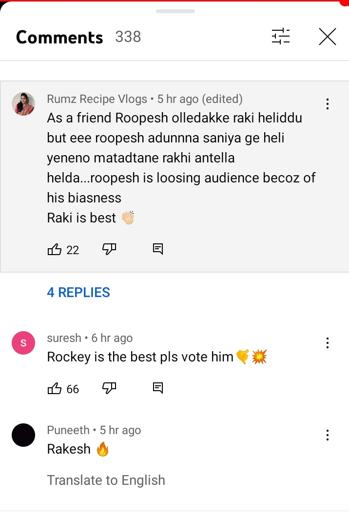 Communist1122's tweet photo. #RakeshAdiga #roopeshshetty &amp; #Shaniya matter public opinion from YouTube ...👇👇👇👇👇
#BBKOTT
#RakeshIsTheBoss 
#RakeshAdiga https://t.co/UIrNaQSm6i