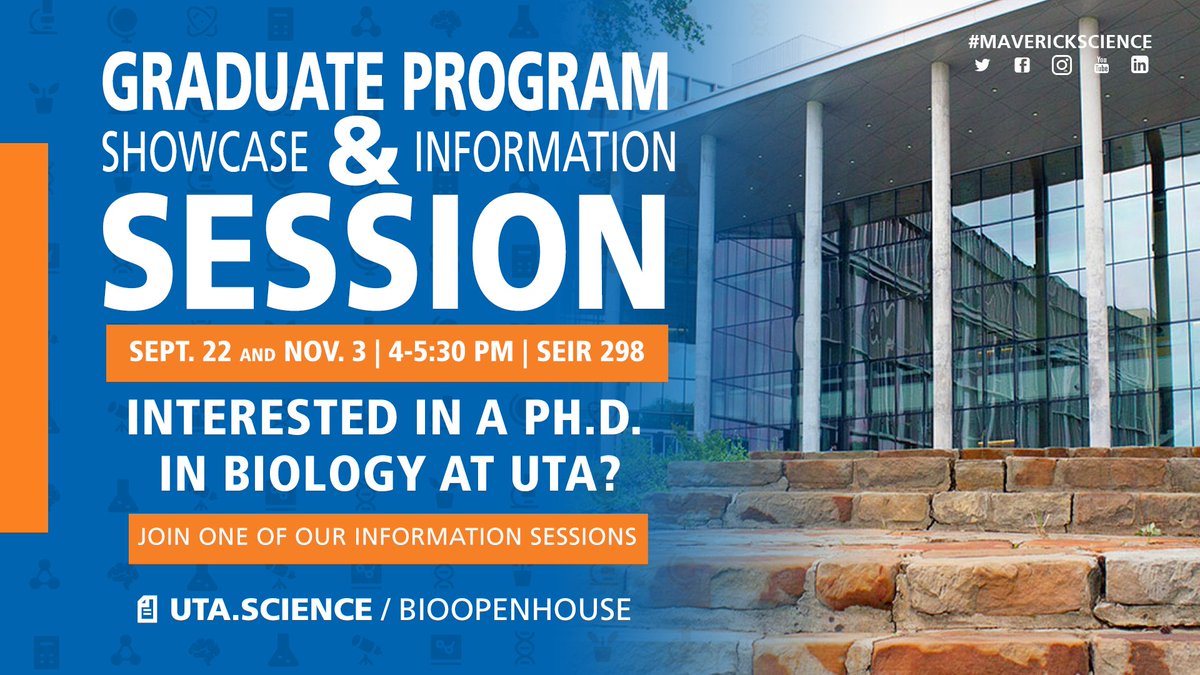 UTA Biology (@utabiologydept) on Twitter photo ๐๐ง๐๐๐ช๐๐ฉ๐ ๐๐ง๐ค๐๐ง๐๐ข ๐๐๐ค๐ฌ๐๐๐จ๐ & ๐๐ฃ๐๐ค ๐๐๐จ๐จ๐๐ค๐ฃ๐จ
๐ Thursday, 9/22 & 11/3
โฐ 4-5 p.m.
๐ UTA SEIR Building, Room 298
๐ uta.science/bioopenhouse
#MaverickScience x <a href="/UTAScience/">UTA Science</a> ๐๐ง๐๐๐ช๐๐ฉ๐ ๐๐ง๐ค๐๐ง๐๐ข ๐๐๐ค๐ฌ๐๐๐จ๐ & ๐๐ฃ๐๐ค ๐๐๐จ๐จ๐๐ค๐ฃ๐จ
๐ Thursday, 9/22 & 11/3
โฐ 4-5 p.m.
๐ UTA SEIR Building, Room 298
๐ uta.science/bioopenhouse
#MaverickScience x <a href="/UTAScience/">UTA Science</a>