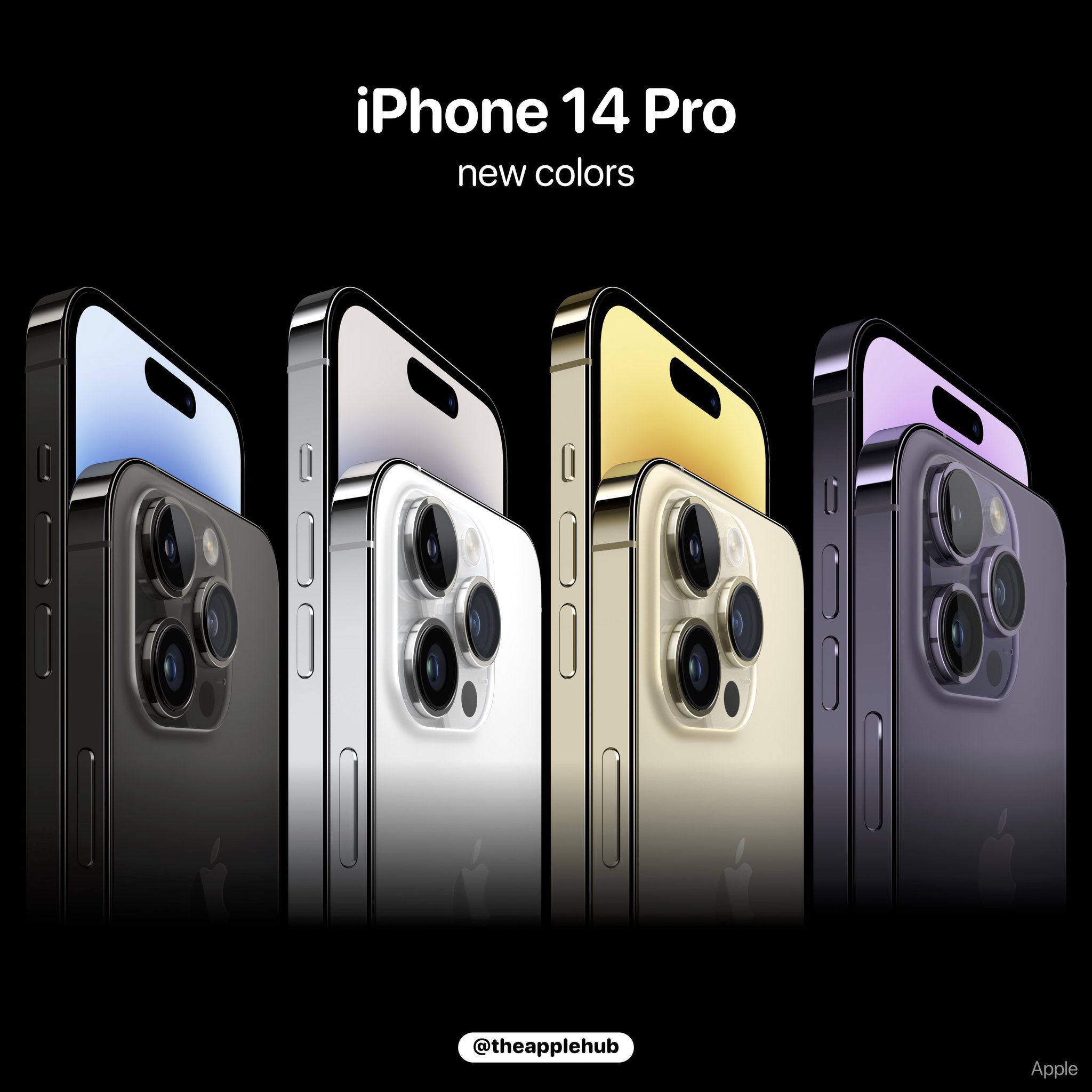Apple Hub on Twitter "iPhone 14 Pro colors Space Black, Silver, Gold