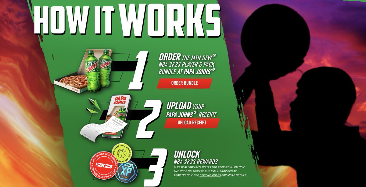 mktgresources's tweet photo. #NBA2K23 fans, get ready. MTN DEW and Papa Johns are awarding fans who order the Players Pack Bundle with SWEET in-game rewards. (Like XP, MyTEAM Packs, and skill boosts). 

You DO NOT want to miss this! Order at @papajohns now through Oct 14!

#giveaway #NBA #2k23 #freebies https://t.co/uCNA412r1O