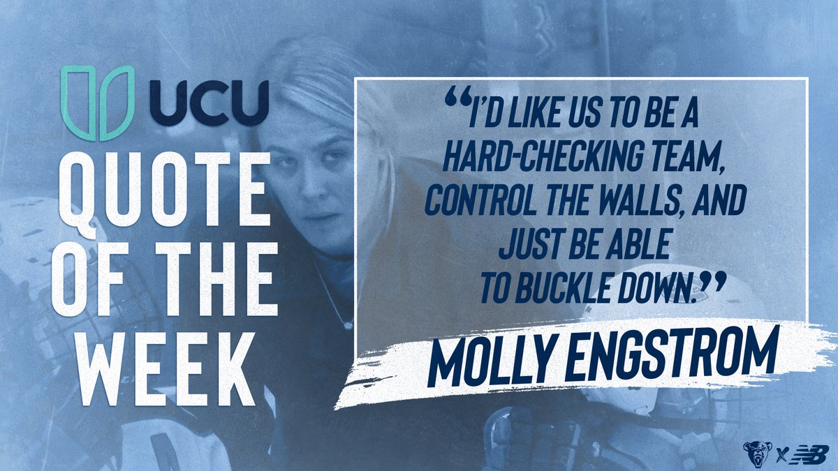 Our @UCU_Maine Quote of the Week comes from new @MaineWHockey head coach, Molly Engstrom! #BlackBearNation