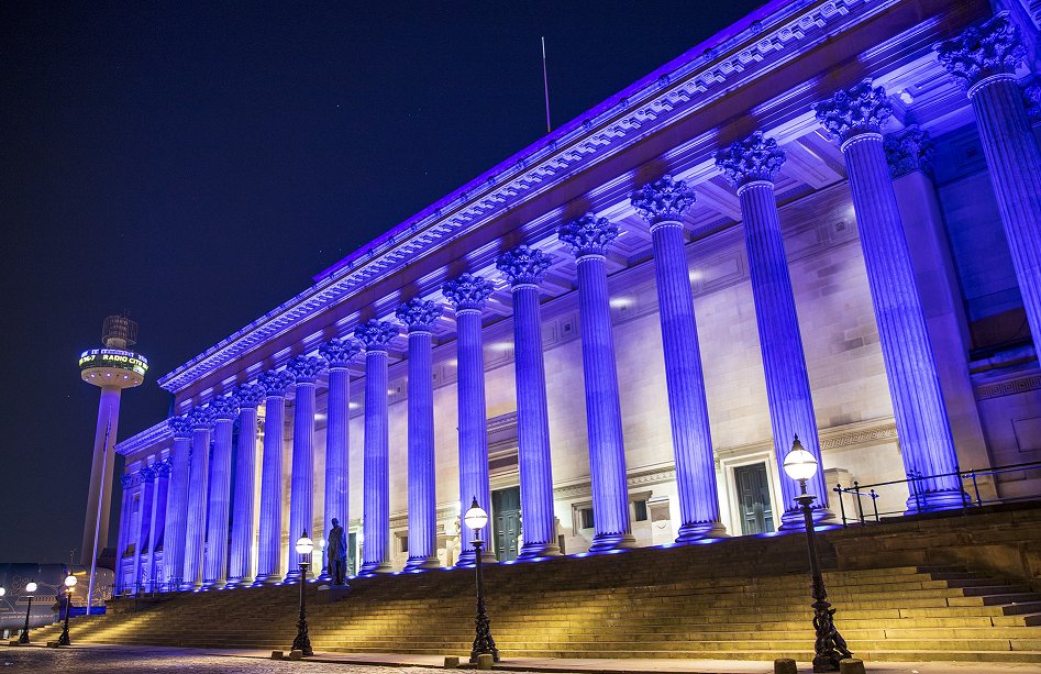 Tonight we are lighting Cunard Building, <a href="/TownHallLpool/">Liverpool Town Hall</a> and <a href="/SGHLpool/">St George's Hall</a> up in purple in tribute to HM #QueenElizabeth II. 

They will be lit up for the next 10 nights 💜