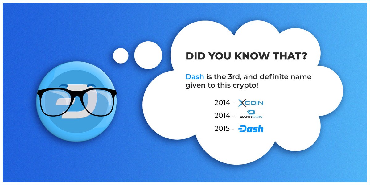 Dashpay's tweet image. 🕵️‍♂️XCoin was the initial name of Dash, which in turn, was replaced by 🥷DarkCoin, thus highlighting the privacy of the Coin's transactions; and later, in 2015, we were rebranded with the name we are known to this day: Dash. 😎

#DashHack🔹