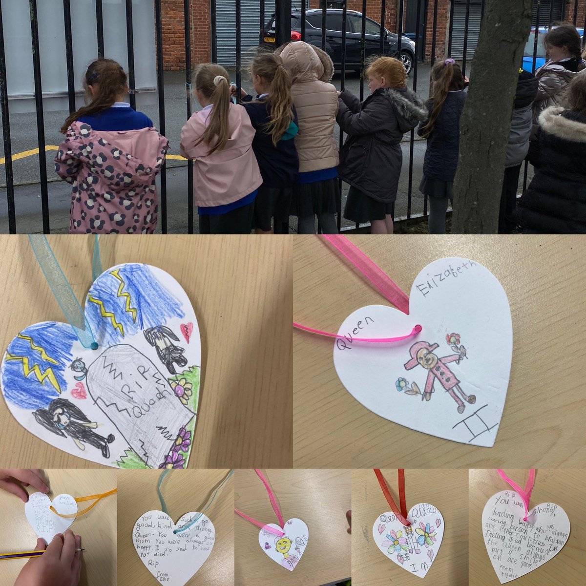 Today, We wrote and hung tributes to our Queen. May she rest in peace. ❤️