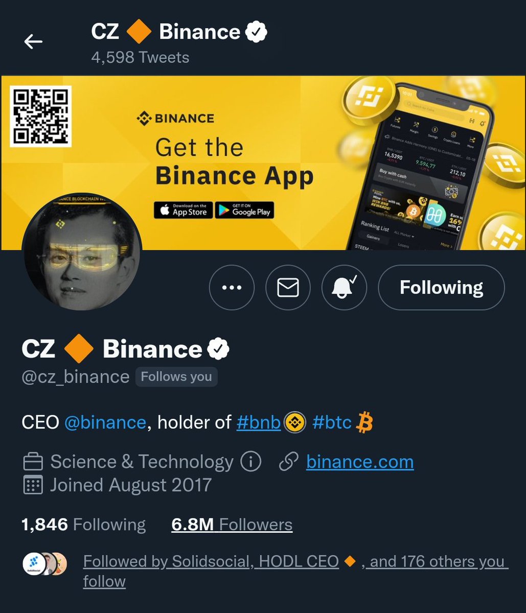 Berit1p's tweet image. Guy's see what just happened 🥺
Still can't believe
@cz_binance Gave me a follow back
The feeling of this moment, I can't express it
#Binance #BNB #CZBinance