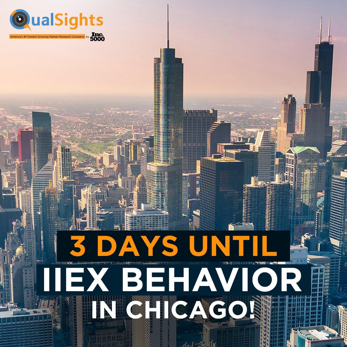 QualSights's tweet photo. Conference season is back among us, and we cannot wait to meet more of you at IIEX Behavior in 3 days! See you in Chicago soon!

#IIEXBehavior #Chicago #consumerinsights https://t.co/nezfhJ9uWJ