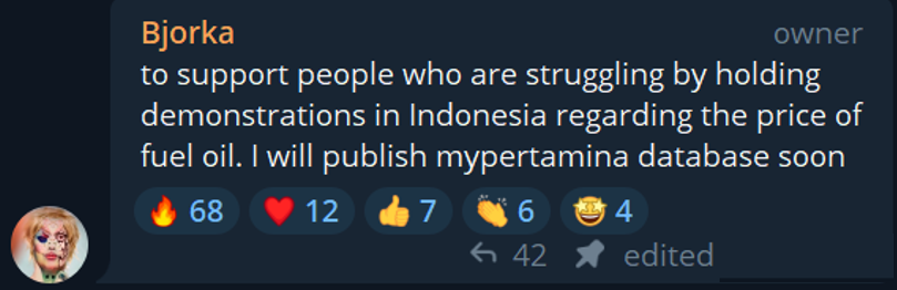 Bad Actor "Bjorka" again announced its next leak target.