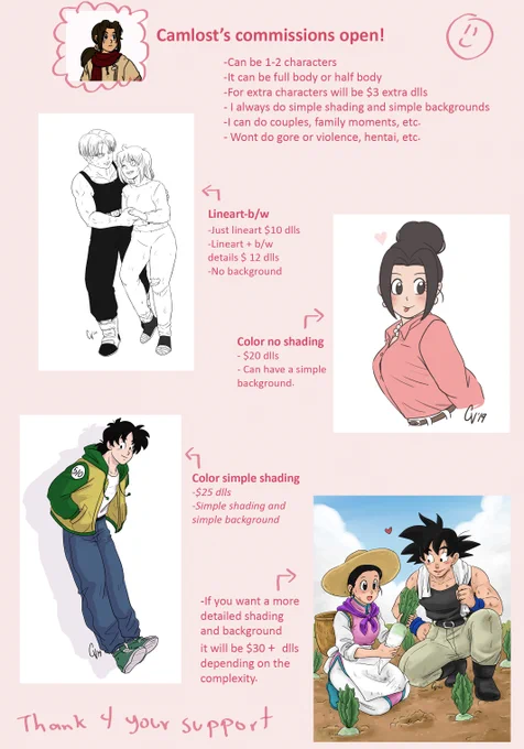 -Update commissions prices

Here are the prices for digital commissions, on the last one I only had on traditional. 

If you have any questions you can send me a message :) 