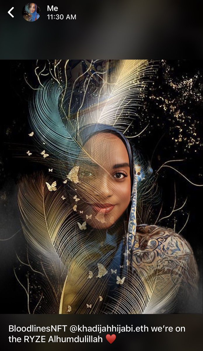 RealHijabiQueen's tweet photo. When You’re behind a strong and inspiring community, a spark ⚡️ of magic 🪄 just takes place in one’s mind🙌🏾💝 #bloodlinesNFT https://t.co/t40NfpIF7U
