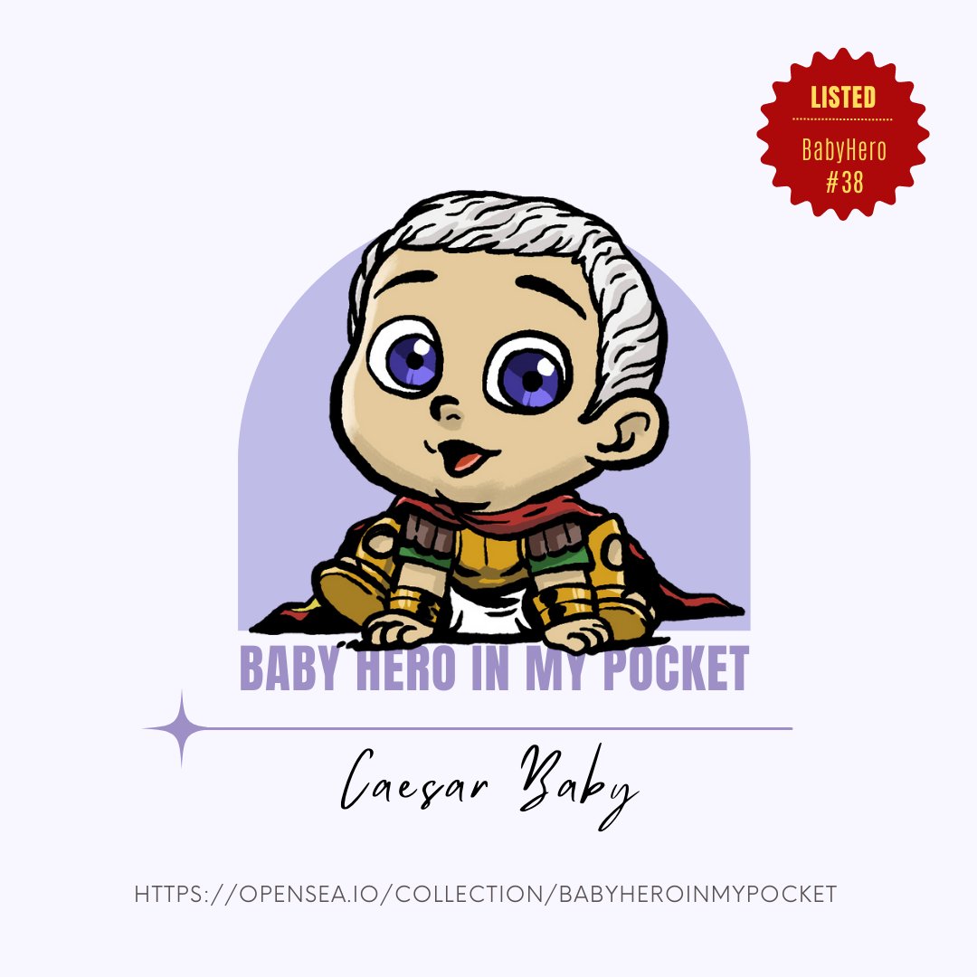 bhimpatopensea's tweet photo. Happy Friday! We are glad to introduce our #Caesar Baby!!!
https://t.co/C4dknAASEK
#babyheroinmypocket #juliuscaesar #romangeneral #cleopatra #venividivici #historyheroes #illustrationartists #digitalartwork #digitalcreator #nfts #nftartist #nftartwork #nftcommunity #knft https://t.co/m1UGuKhod6