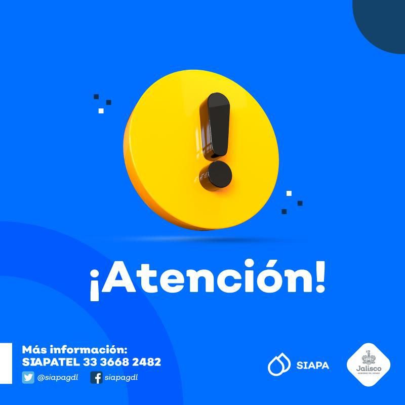 siapagdl's tweet photo. ⚠️Atención⚠️ #SIAPA realizará entronques este viernes 9 a las 22:00 hrs en un punto de Zapopan. 🚧👨‍🔧💧

💦Se suspenderá el servicio en las siguientes colonias:

📌Benito Juárez
📌Indígena de Mezquitán
📌Jardines de Los Belenes
📌La Experiencia
📌Los Canteros https://t.co/JdIrk5hjYI