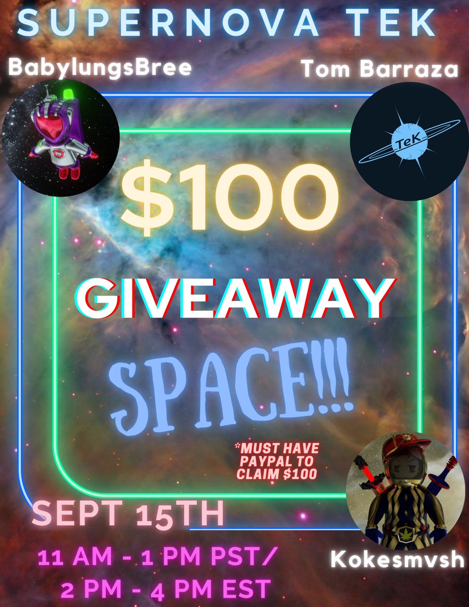 BabylungsBree's tweet image. Join me and @Supernova_TeK every Thursday as we give away $100 in our AMA space!

💵 Be in space to win
💵 Have PayPal
💵 Follow the instructions given
💵 Learn abt our ⭐️ earning system

Tag some frens &amp;amp; set a reminder🚀
#NFTs #Waterhash #SupernovaTek
