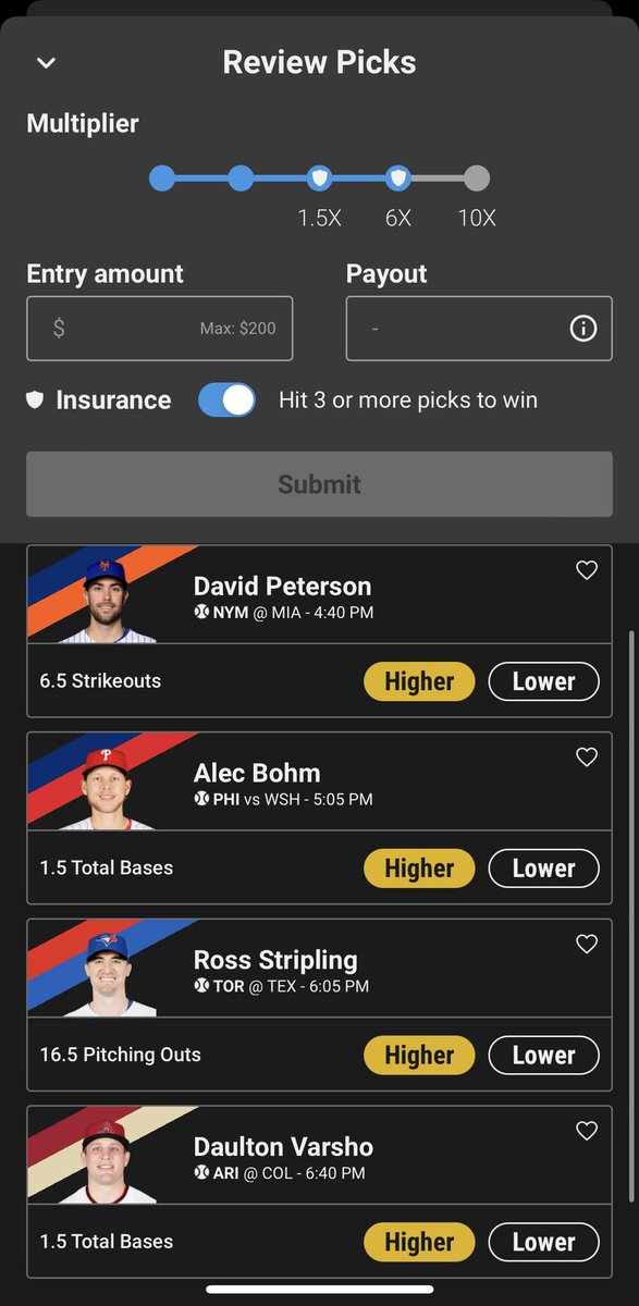 TextDFS's tweet photo. Here is my #UnderdogFantasy ticket of the day! I put insurance on the 4 piece of you like 3 take out the other and 3 man power it for the 6x as well! BoL if you tail! #GamblingTwitter #TextDFS #Trending https://t.co/Jp2IRmjoda