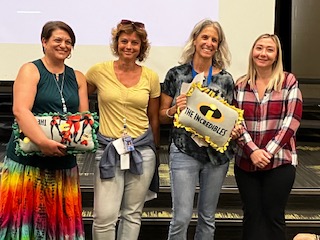 Celebrating Ms. Kathy &amp; Ms. Harriet this morning, recipients of a Incredible Traveling Pillow Award. Both were  nominated by their classroom teacher.  Congratulations ladies, and thank you for all you do!  #ECEinSVVSD #StVrainStorm #NorthridgeElem #Longmontestateselem