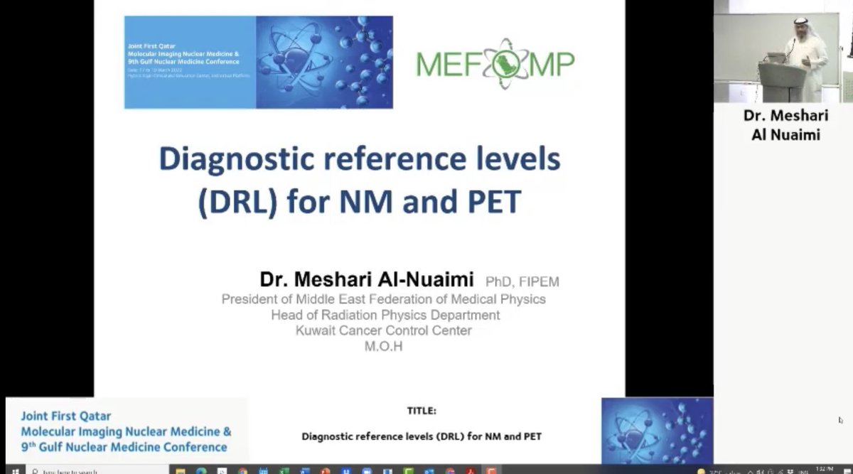 hussain_ali78's tweet image. المستويات المرجعية للجرعات الإشعاعية في فحوصات الطب النووي و التصوير البوزيتروني

د. مشاري النعيمي -  رئيس رابطة الشرق الاوسط للفيزياء الطبية - رئيس وحدة الفيزياء الإشعاعية بمركز الكويت للسرطان

youtu.be/CGUthlLOcVE

@MEFOMP_ @KuwaitMP