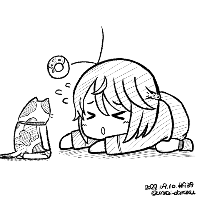 ラクガキおじさんの朝は早い。おは妖怪土下座猫。#art #illustration #drawing #絵  #お絵かき #イラスト #絵描きさんと繋がりたい #イラスト好きさんと繋がりたい #夏の創作クラスタフォロー祭り #L_witch  #ルミナスウィッチーズ #つながルミナス 