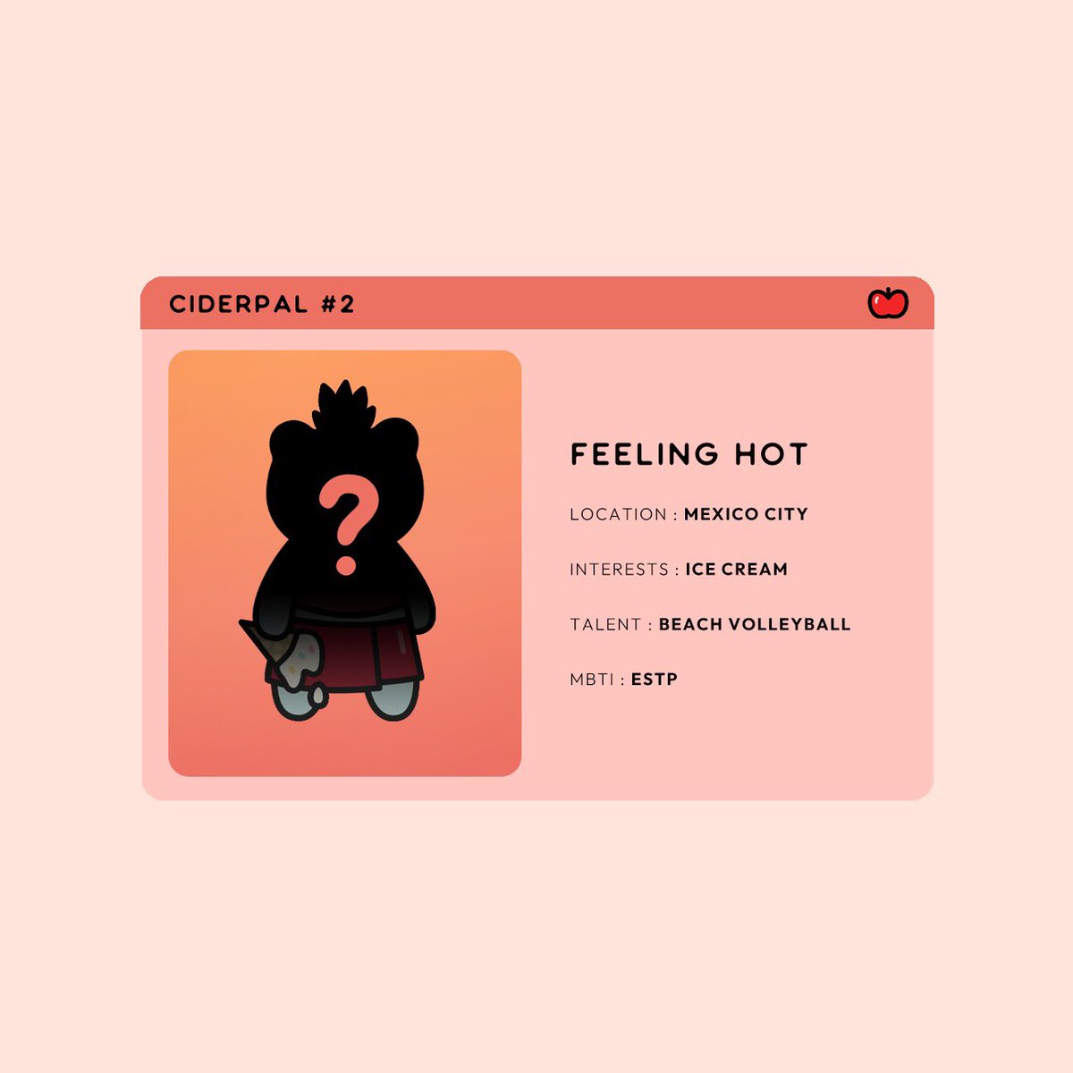 CiderPal #2 is loving this summer heat wave! Inspired by Cider's "Feeling Hot" collection. Who's the hottest pal in Web3? 🔥😎