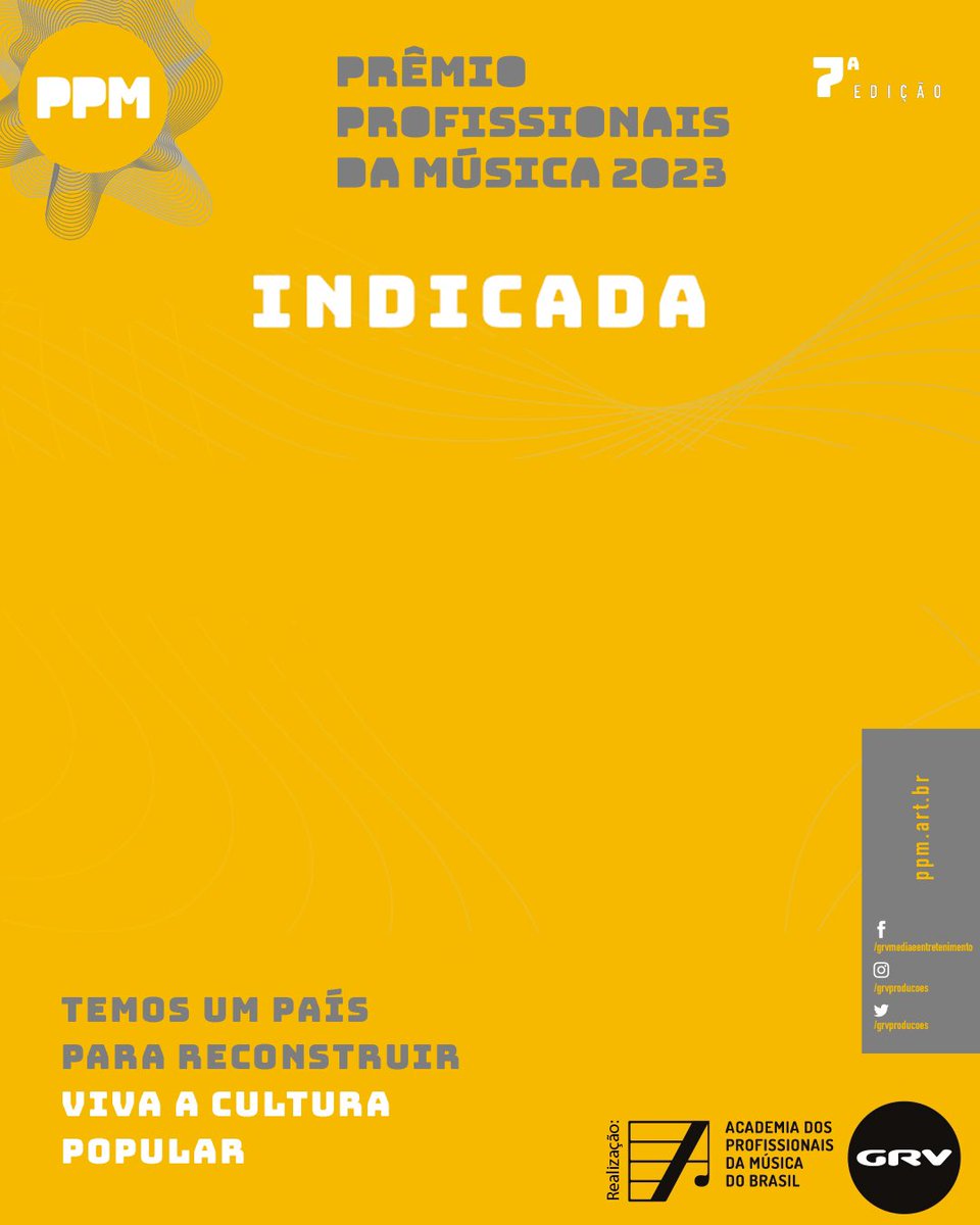 premiopm's tweet photo. Templates do PPM VII disponibilizados para INDICADO e INDICADA  Brasília, 9 de setembro de 2022  6 dias para o início da 2ª etapa de votação, qual seja, a votação que é aberta para o público participar, a partir de cadastro no site [ link na bio] do PPM. https://t.co/udfETGZcC1
