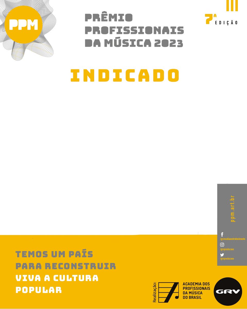 premiopm's tweet photo. Templates do PPM VII disponibilizados para INDICADO e INDICADA  Brasília, 9 de setembro de 2022  6 dias para o início da 2ª etapa de votação, qual seja, a votação que é aberta para o público participar, a partir de cadastro no site [ link na bio] do PPM. https://t.co/udfETGZcC1
