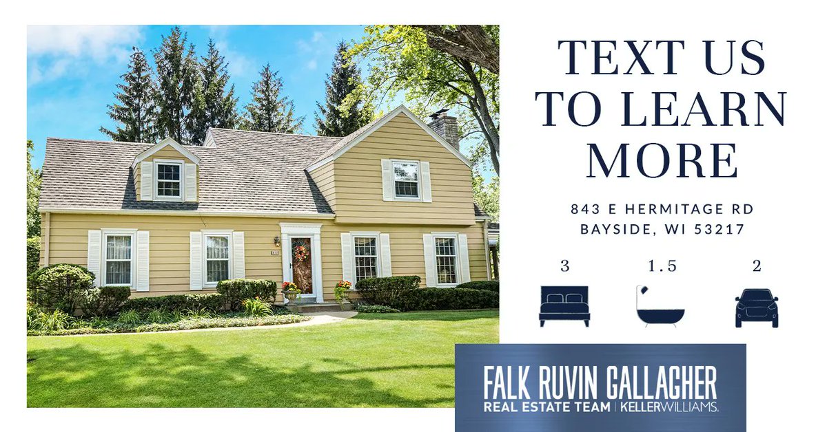 FRG__Team's tweet photo. This #CapeCode is classic, pristine, and #ComingSoon. See the colorful and secluded #garden from every room. If you’re interested, don’t hesitate to text Falk Ruvin Gallagher today: (414) 622-7159.
🌷 3 bedrooms
🌷 1 full bath, 1 half bath
🌷 2-car garage
#Listing #NewListing https://t.co/Dq7h6M4OHG