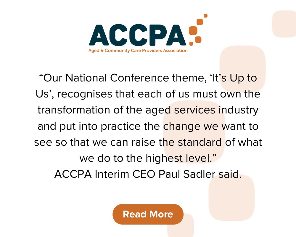 ageing_au's tweet photo. With Australia’s #agedcare industry tackling major #reform, the sector will come together at Australia’s largest aged services event, National Conference on 12-14 Oct. Speakers include @lorrainejfinlay @KenWyattAM &amp; @carmela_sergi
Read more > https://t.co/Rn8zerao5N #ACCPANC22 https://t.co/o5id1qPLp5