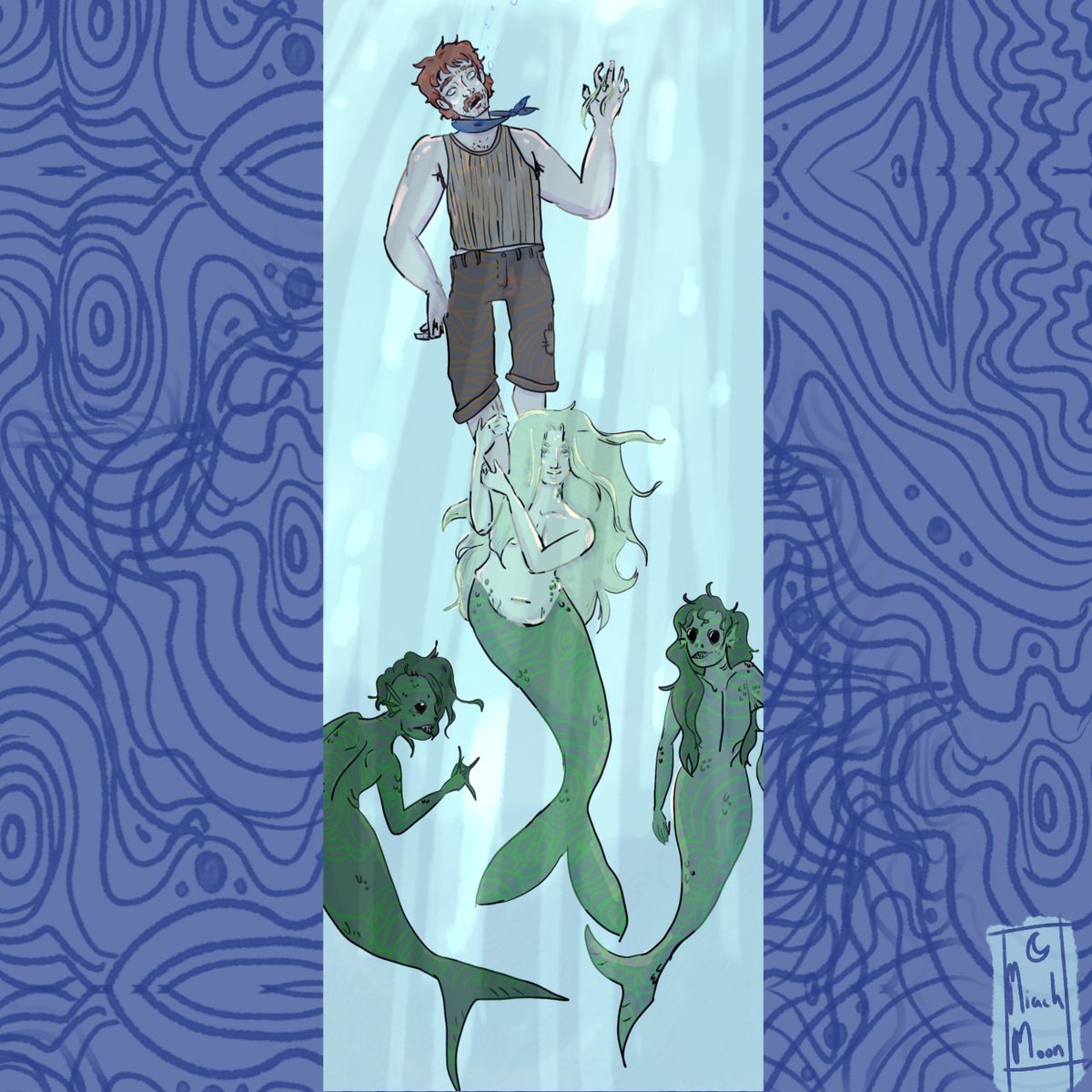 I miss read the date for #ArtClubIE  so heres part 1
#merrow #Mermaid #mythology #Irish #illustration #digitalart