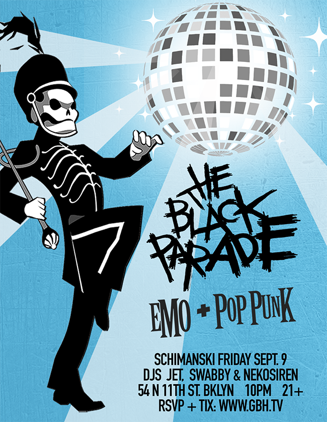 The Black Parade Returns To <a href="/schimanskinyc/">Schimanski</a> in BKLYN tonight (Friday) for a night of Emo &amp; Pop Punk.
Tickets / Info: bit.ly/3Bbk1LQ