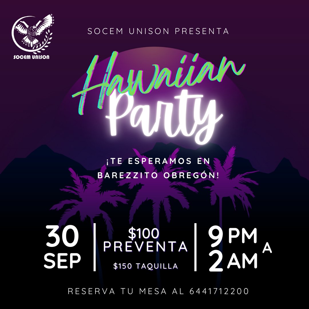 SOCEMUNISON's tweet photo. La medicina es una carrera muy bonita pero muy celosa porque demanda mucho de tu tiempo, por ello, te invitamos a que éste próximo 30 de septiembre te salgas de la rutina y te diviertas un rato con nosotros en @bzzobregon, de 9 pm a 2:00 am
¡TE ESPERAMOS! https://t.co/doRURXPROB