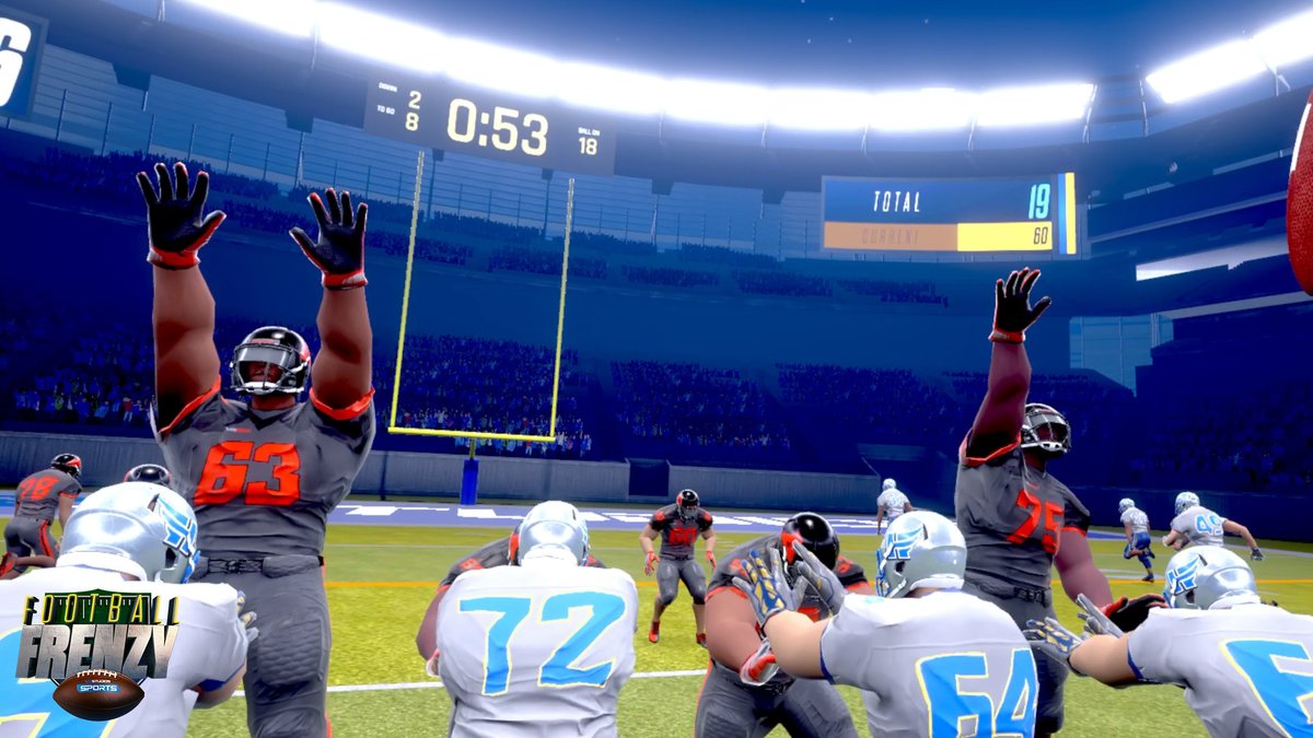 Throwing a football IRL can be difficult and intimidating for players, but Football Frenzy™ makes any player feel like a star QB in #vr without ever leaving the #arcade &amp; with no physical ball! Order sales@vrstudios.com More bit.ly/3B9KryI #virtualreality #vrsports
