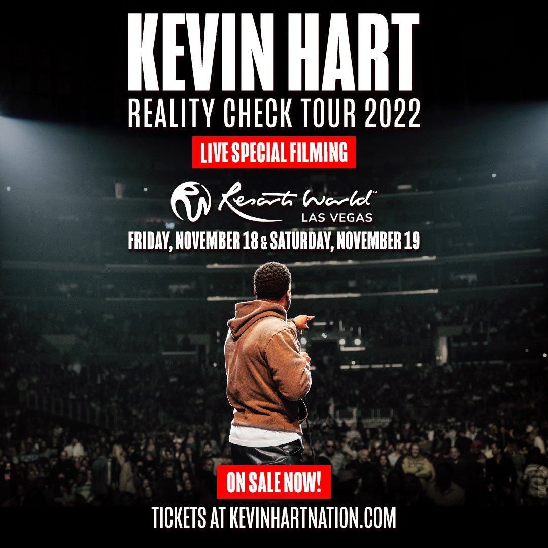 Tickets for my live special filming in Las Vegas this November are on sale now!!! Tickets are going fast so get yours now at KEVINHARTNATION.COM! #RealityCheck #ComedicRockStarShit