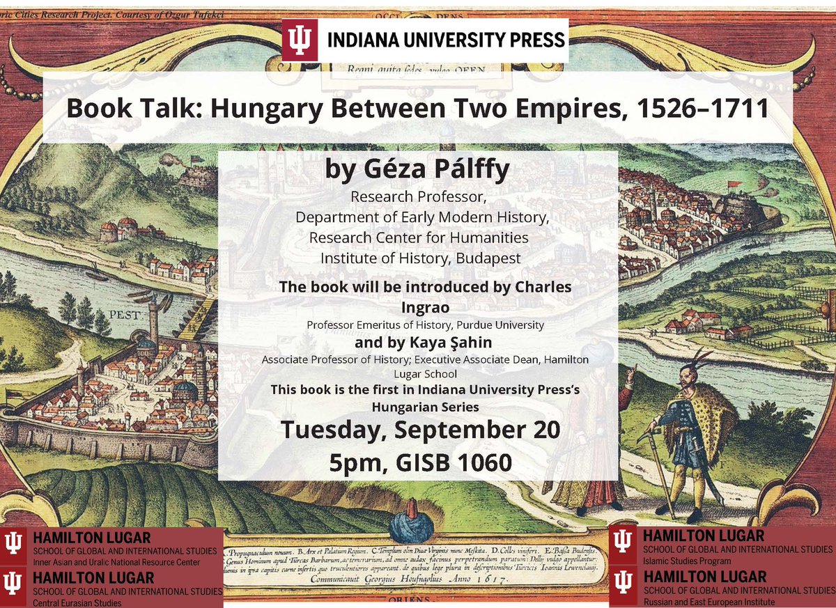 iuceus's tweet photo. Book Talk:  Hungary Between Two Empires, 1526-1711
by Geza Palffy
September 20
5 PM in GISB 1060 https://t.co/AafcrWaEvr