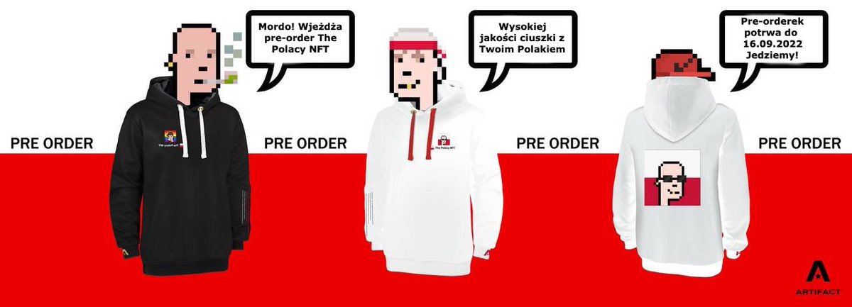 thePolacy_'s tweet photo. Oficjalny merch @ThePolacyNFT nadciąga! 🇵🇱

Pre-order wysokiej jakości bluz i koszulek z bawełny z Twoim Polakiem już dostępny 🫡

Pierwszy rzut dostępny do 16.09

ID swojego Polaka napisz w kroku czwartym transakcji. 

JAZZZZDA!

🔗 https://t.co/ksuDecdhKG 🔗 https://t.co/e7uiQWB9LF