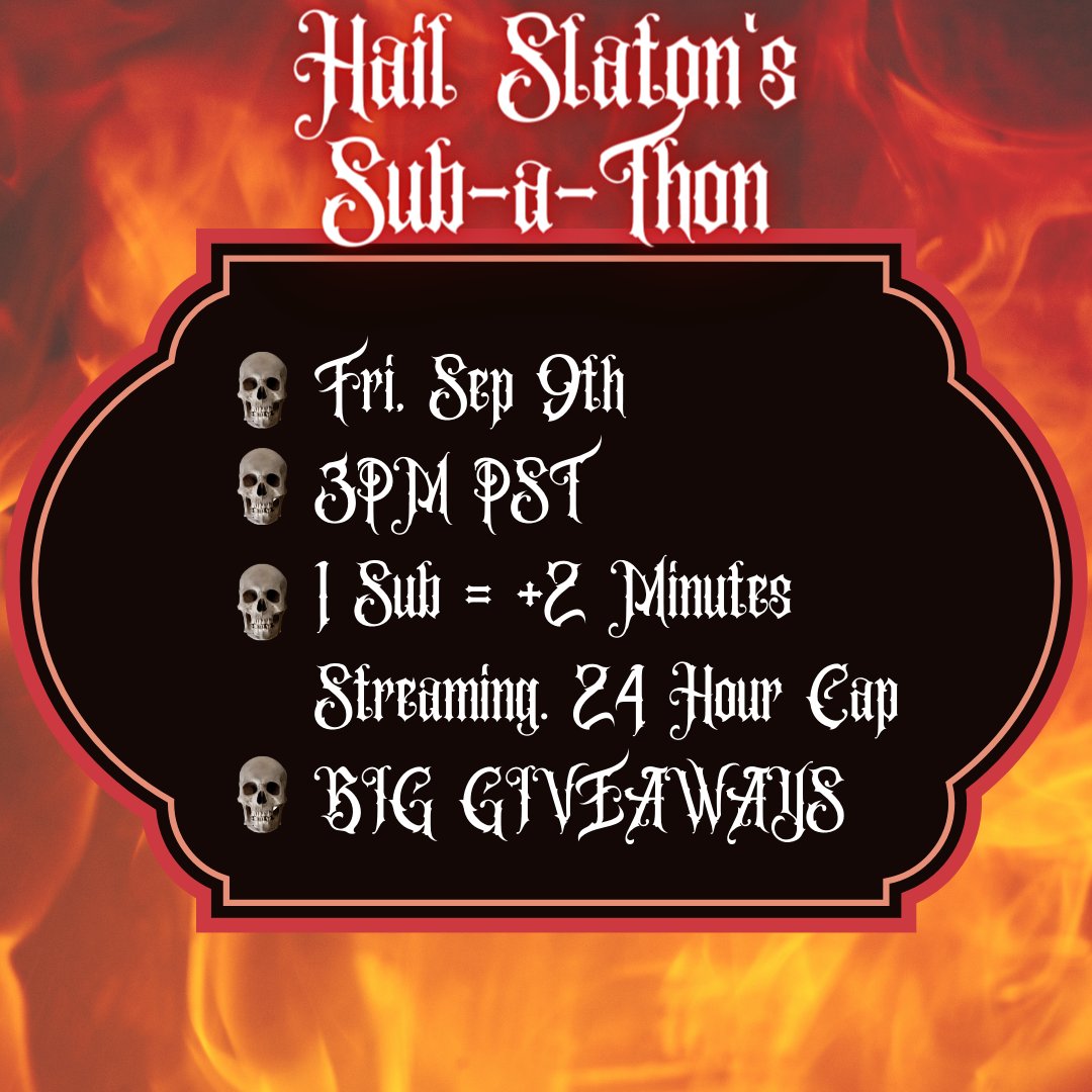 ONLY A FEW HOURS AWAY!!!! HOPE TO SEE YOU THERE!!! 
twitch.tv/hail_slaton