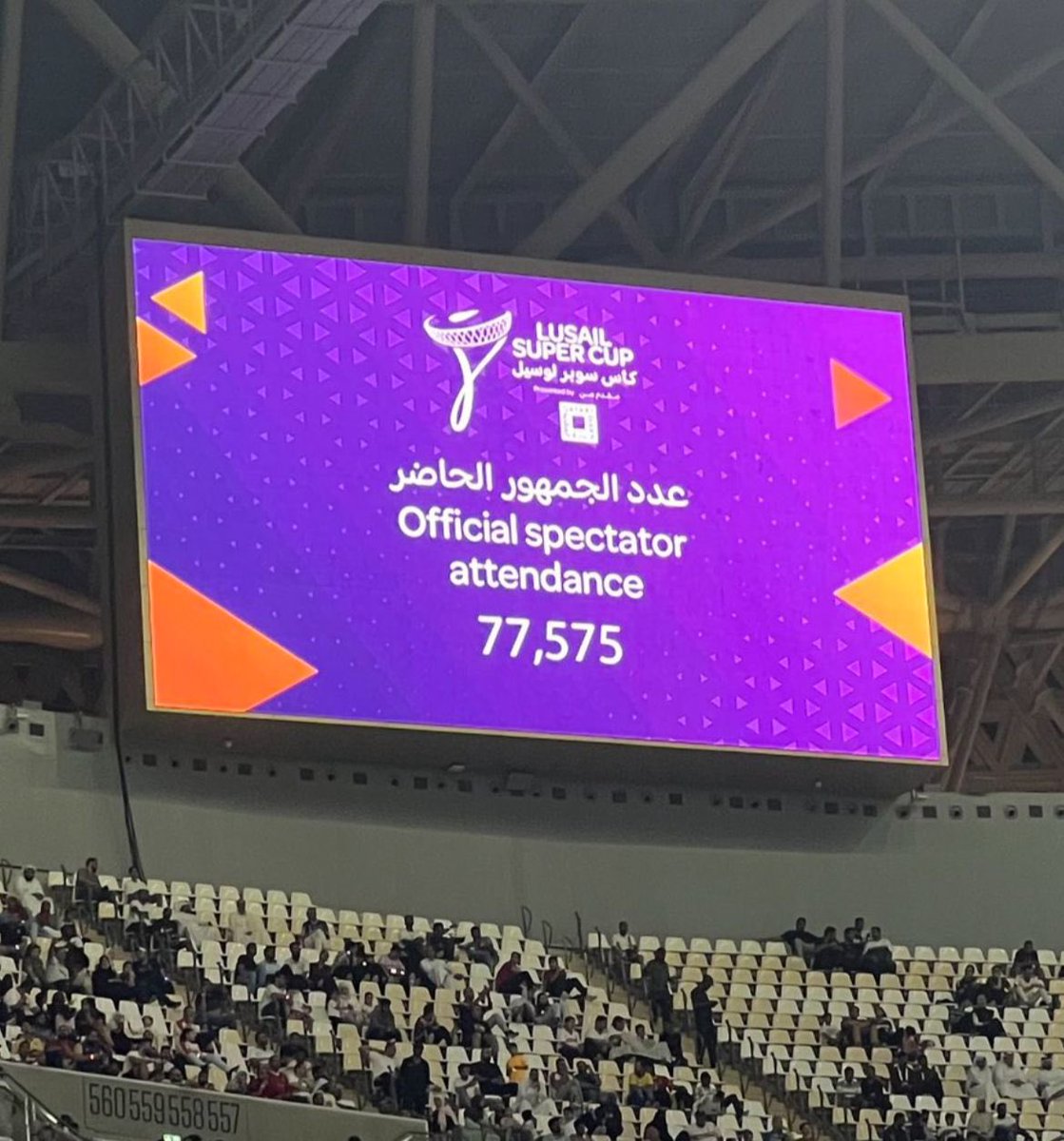 أعلى نسبة حضور في تاريخ ملاعب قطر 🇶🇦 
77 الف متفرج  في #استاد_لوسيل ، 
#كأس_سوبر_لوسيل ،
#الهلال_الزمالك .. #الزمالك_الهلال .