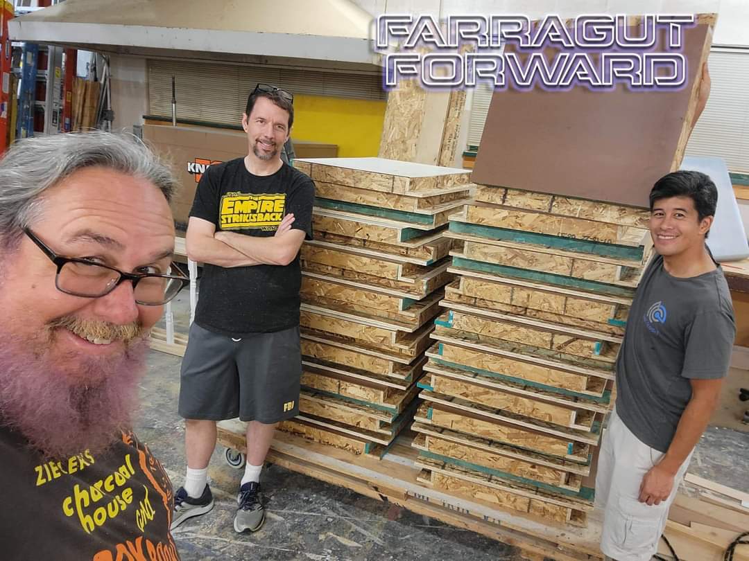 Our #FARRAGUTFORWARD team continues pre-production work on all areas preparing for our shoot this Columbus Day weekend.  Of note, these guys were working yesterday on our corridor sets Dave Moretti, Brian Gulizia, &amp; Romel Punsal.  Great work guys!
#FarragutFilms #KaoticaStudios