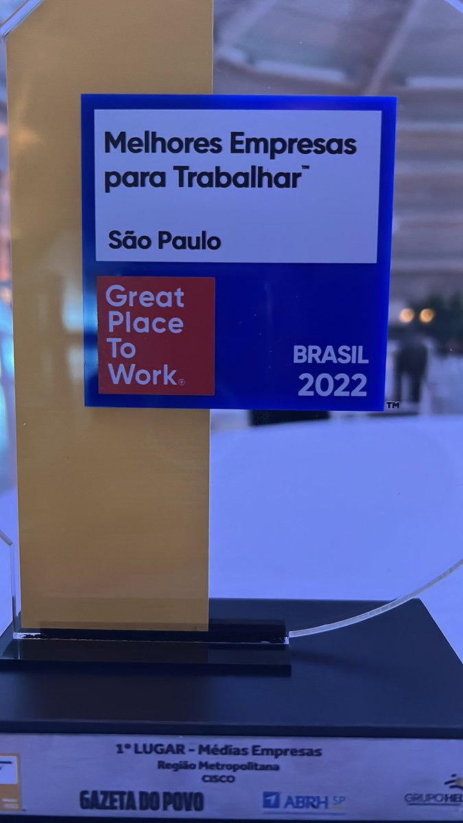 rimucci's tweet photo. We are #1 ! Humbly honored to represent @CiscoDoBrasil to receive from @GPTW_BR the award as #1 Great Place to Work at São Paulo State! Thanks to all our Employees and special tks to @Laercioabq that is always supporting Brazilian Team!  #wearecisco #proudtobecisco #ustoppable https://t.co/toDEbkJ8zJ