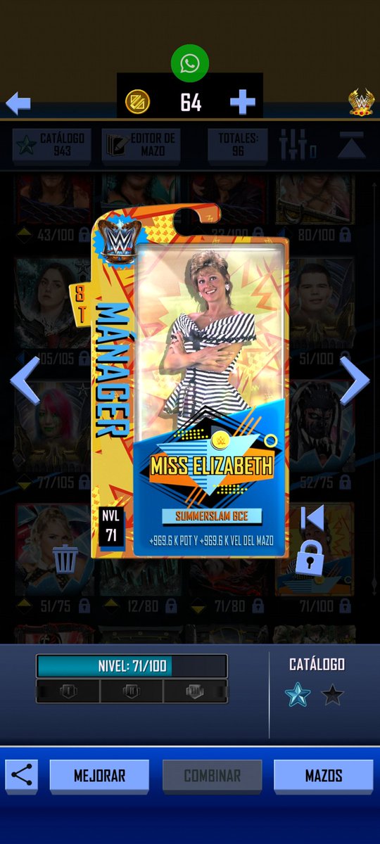 unrandom15_XD's tweet photo. @SuperCard_ESP Me salió MISS ELIZABETH muchas gracias WWE supercard #wwesupercard #MyWWESuperCard https://t.co/LzwV3eMdZ2