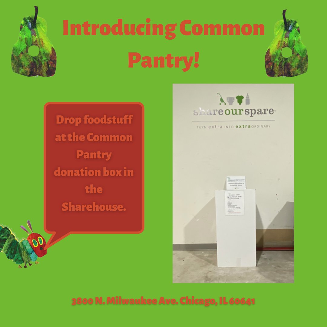 ShareOurSpare's tweet photo. 1 way to take action this #HungerActionMonth is through food donation. #ShareOurSpare wants to make it easy - drop off high need items for @CommonPantry in the drop box located inside the back door by our loading dock.
#commonpantrychicago #endhunger #firstfiveyears https://t.co/V9uxvMJ9K8