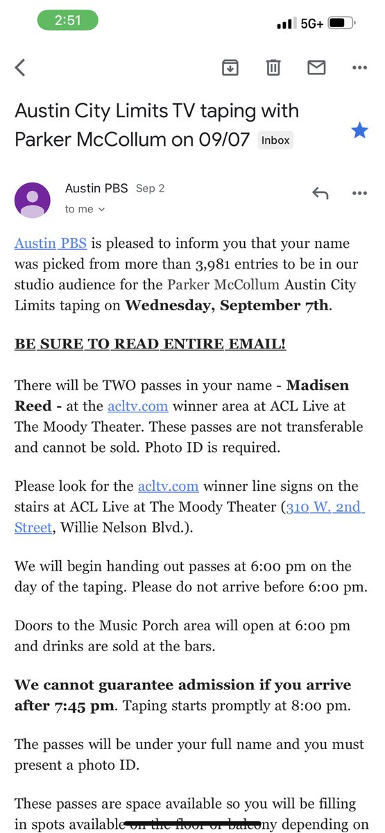 krisreed12's tweet photo. When you randomly sign your daughter up for something because we never win. And she does and then gets Covid and didn’t get to go. 😭😭@bkmpreed missed out on seeing @ParkerMcCollum on Wednesday. https://t.co/Q8sYKtuwqf