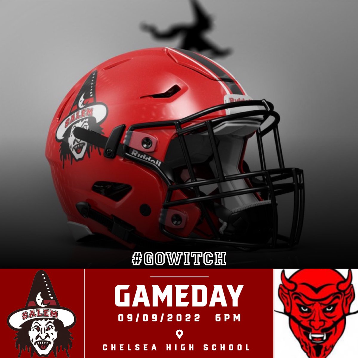 SalemHSFootball's tweet photo. It’s game day!!! All of our hard work is leading up to this! As your Salem Witches take on the Red Devils of Chelsea! #GoWitch #BeatChelsea https://t.co/45hFv7Hq5Q