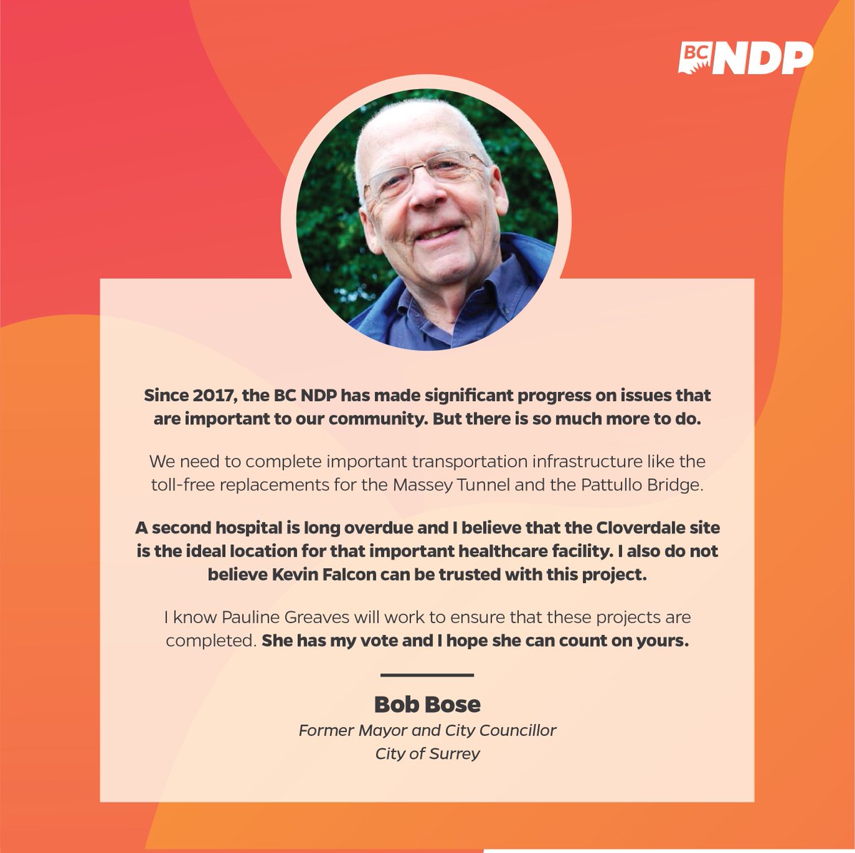 p_greaves's tweet photo. So honoured to receive endorsements from Bob Bose and Sue Hammell. Thank you so much for your support! 

Want to join Bob and Sue? Vote tomorrow in Surrey South's by-election. Find your polling place here: https://t.co/dgoAw06nCG https://t.co/lWGn7lcHde