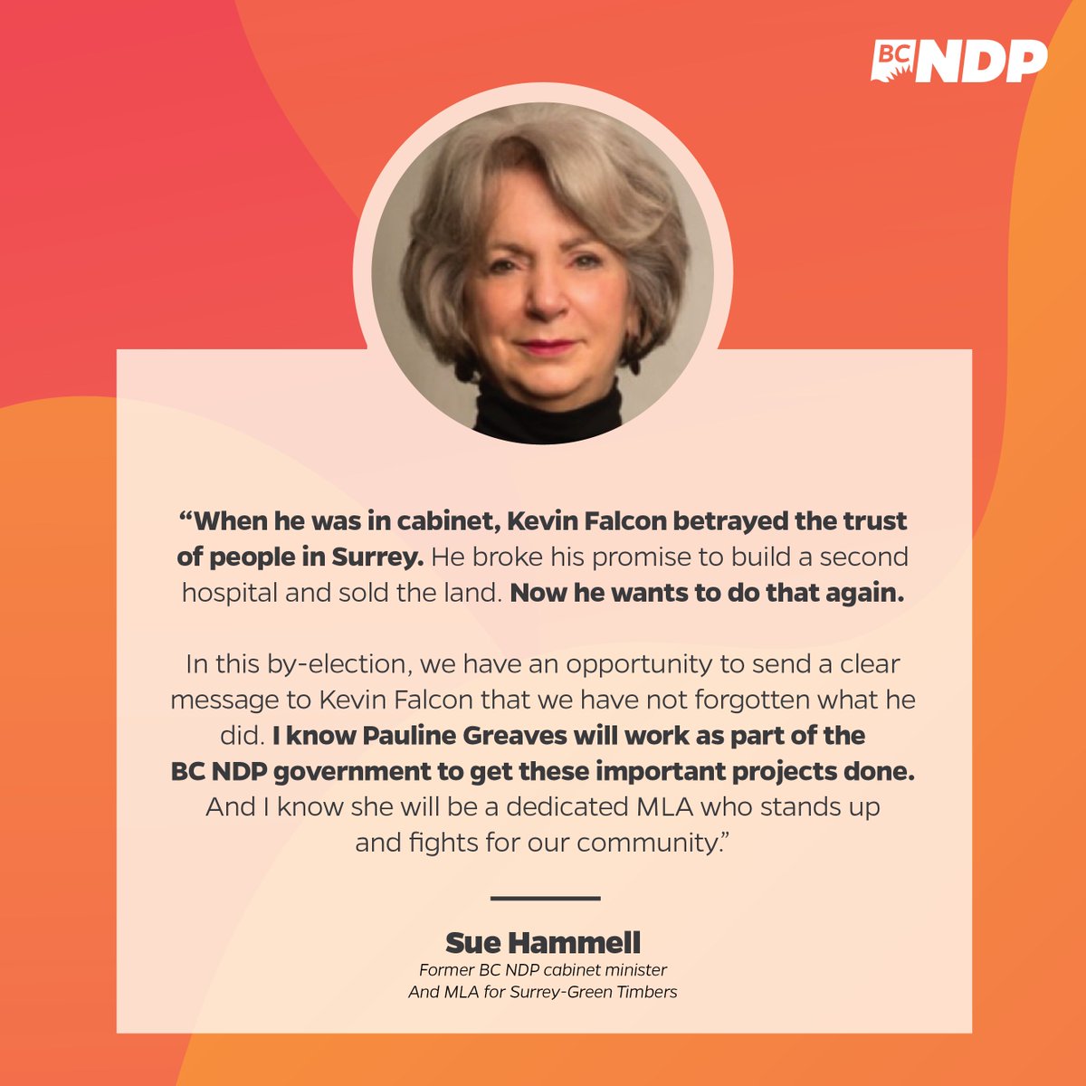 So honoured to receive endorsements from Bob Bose and Sue Hammell. Thank you so much for your support! 

Want to join Bob and Sue? Vote tomorrow in Surrey South's by-election. Find your polling place here: bcndp.ca/surrey-south-v…