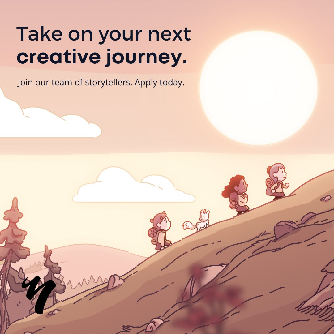 Join our studio and take the journey to unlock your creative potential.

We're currently looking for 2D Animators, Storyboard Artists, and Layout Artists. 

Apply today: bit.ly/2HNs6yh #AnimationJobs