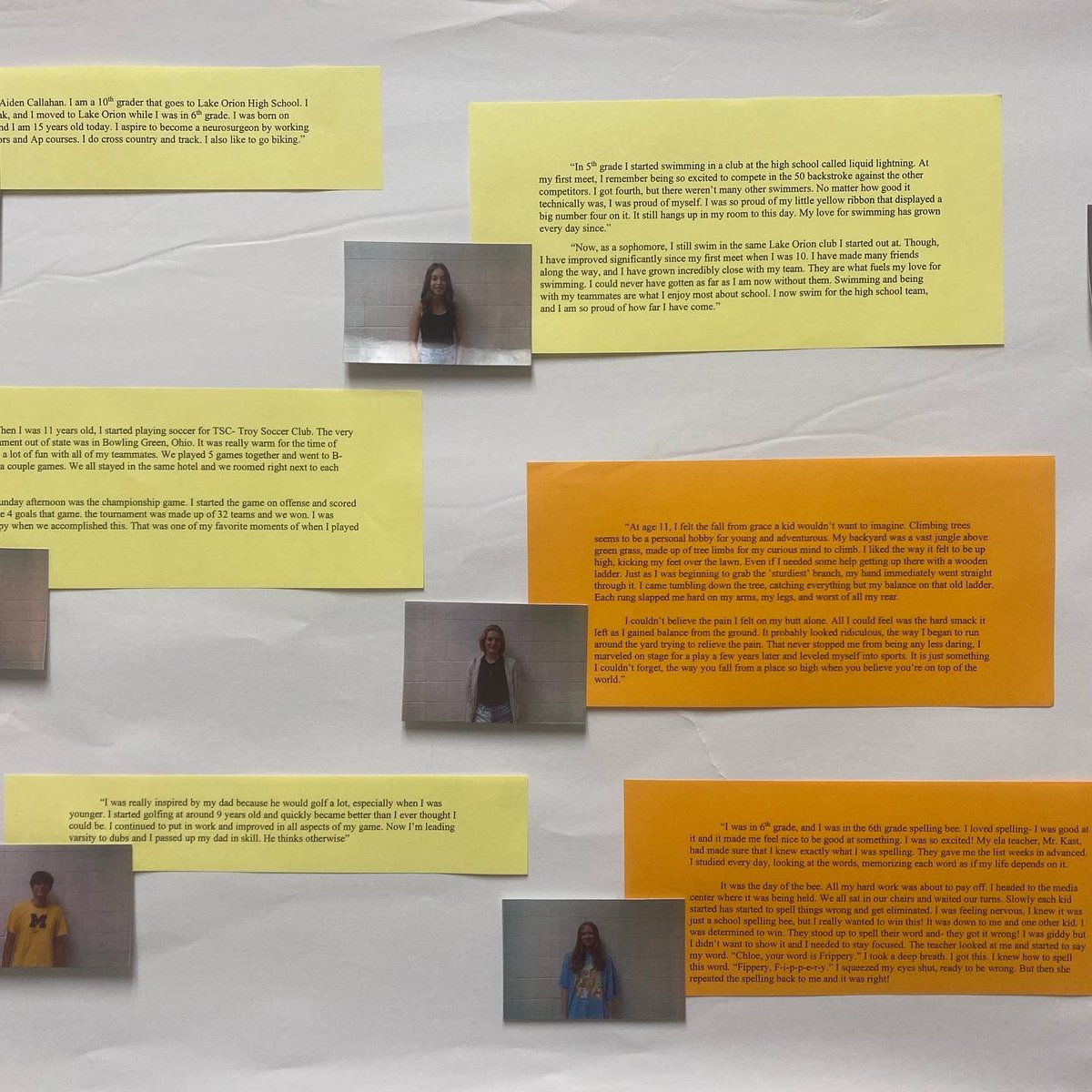 SchoolofMrsFish's tweet photo. Humans of Lake Orion featuring students in Honors English 10 ✨ Inspired by @humansofny and my own favorite high school English teacher. https://t.co/sGePQbi45G