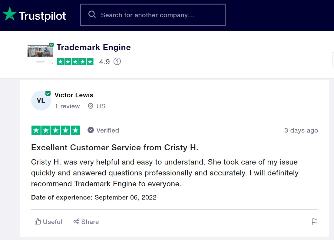 Trademarking your logo or name? Let us help you, after all, our reviews speak for themselves! #TrademarkEngine #trademark #copyright