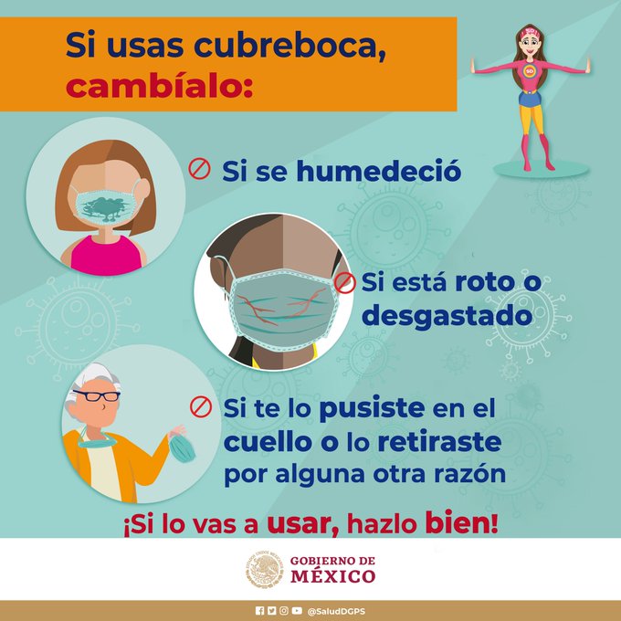 SEPHidalgo's tweet photo. Si vas a usar el cubreboca, hazlo bien.
Recuerda que la pandemia por #COVID-19 no termina.
#HidalgoSeTransforma https://t.co/rx0eCV7PjF