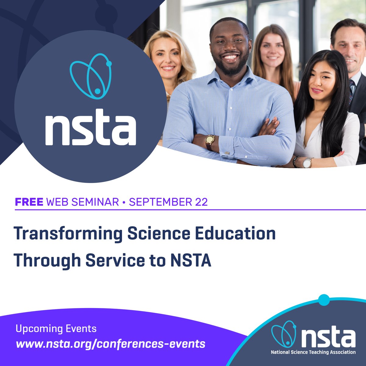 NSTA's tweet photo. Level up your career via leadership opportunities with NSTA! Attend the free web seminar to learn how you can be involved in the decisions that guide the future direction of our organization. https://t.co/JKhaBk4EBe #scienced https://t.co/pjyQfmgqud