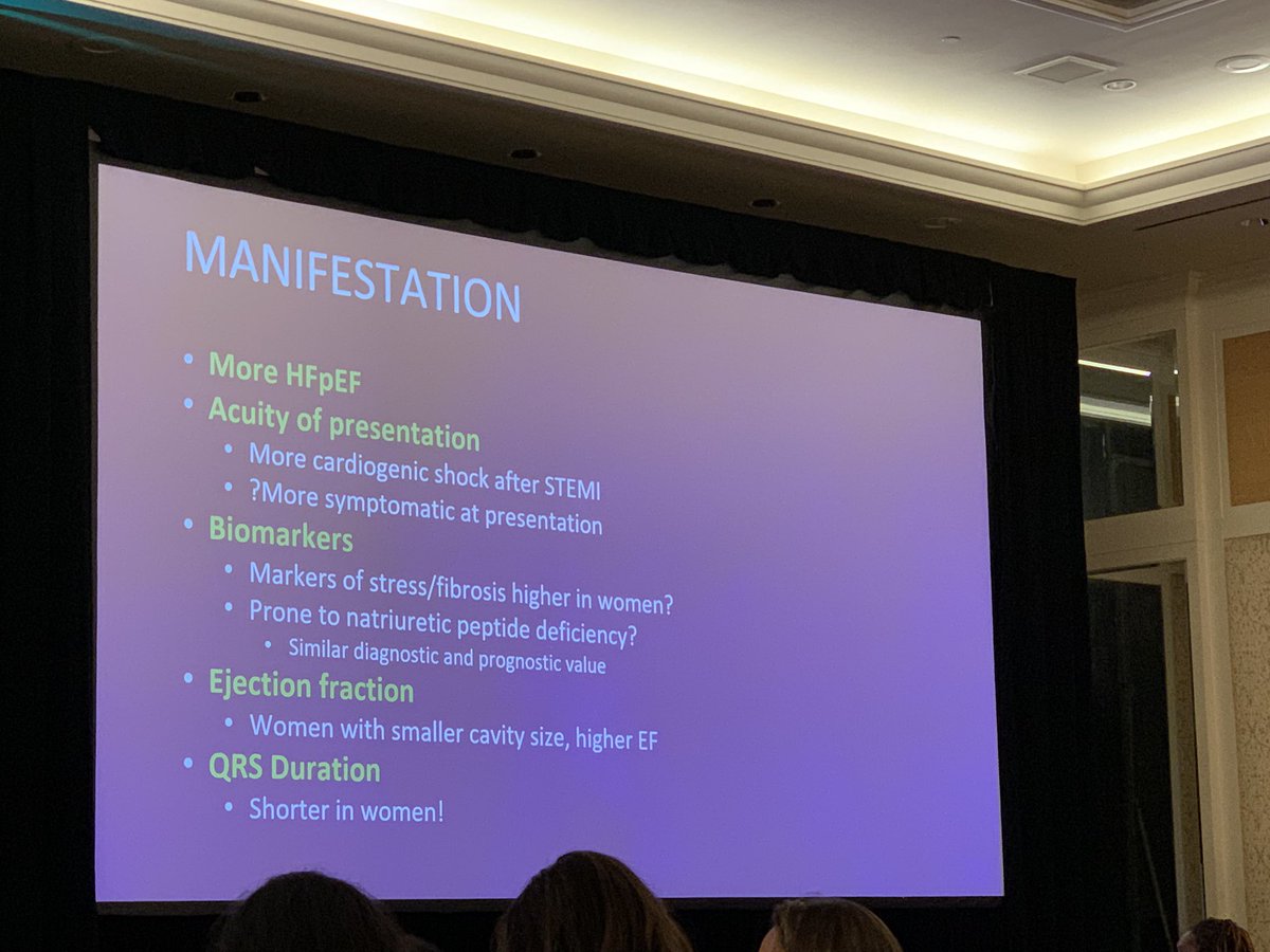 MonSangh's tweet photo. What a treat to hear from @dranulala about updates & sex differences in heart failure:
🔸HF stages originally defined by VO2
🔸Replace A-D stages of HF w/more descriptive terms
🔸Traditional risk factors portend more significant risk in 🚺
🔸Different manifestations of HF
#CHMC https://t.co/BOXMXgPZMJ